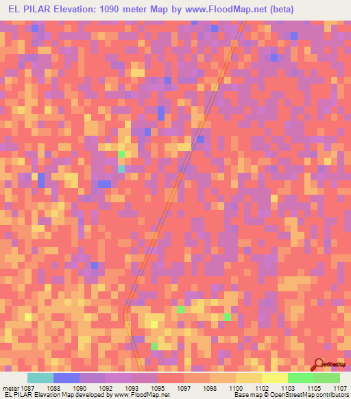 EL PILAR,Mexico Elevation Map