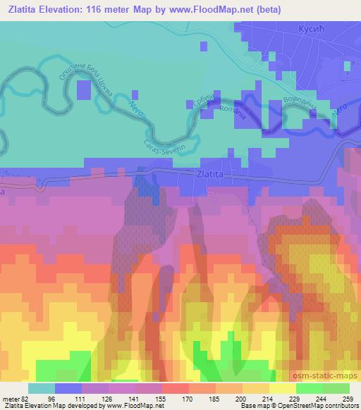 Zlatita,Romania Elevation Map