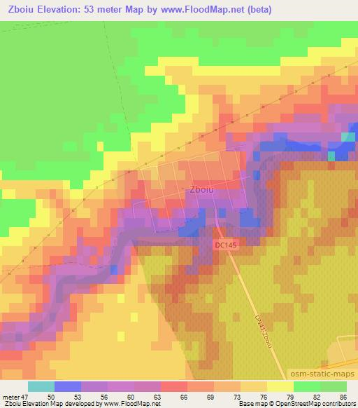 Zboiu,Romania Elevation Map