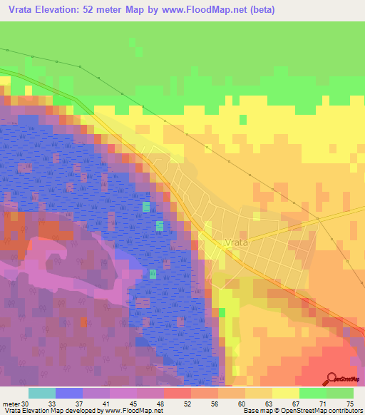 Vrata,Romania Elevation Map