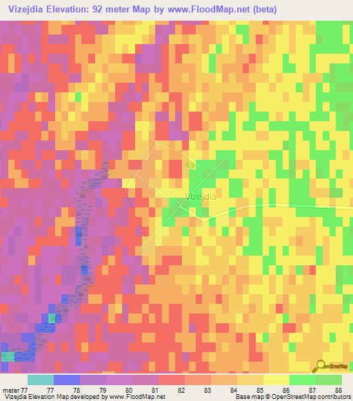 Vizejdia,Romania Elevation Map