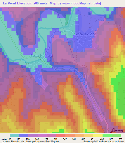 La Verut,Romania Elevation Map