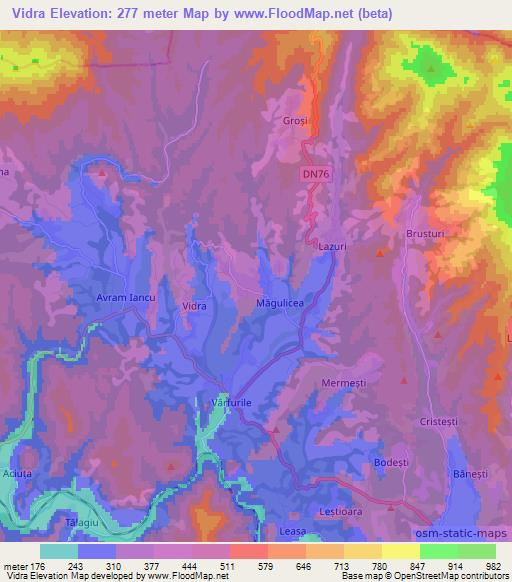Vidra,Romania Elevation Map