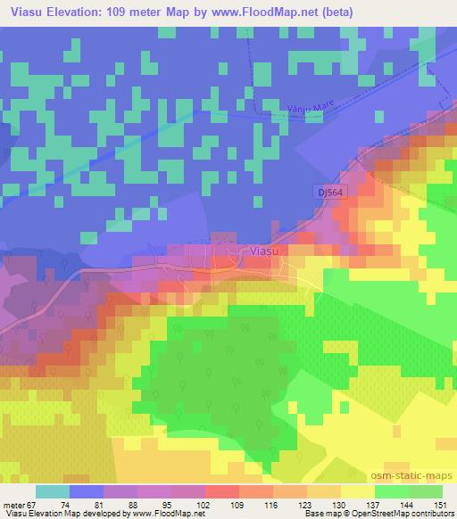 Viasu,Romania Elevation Map