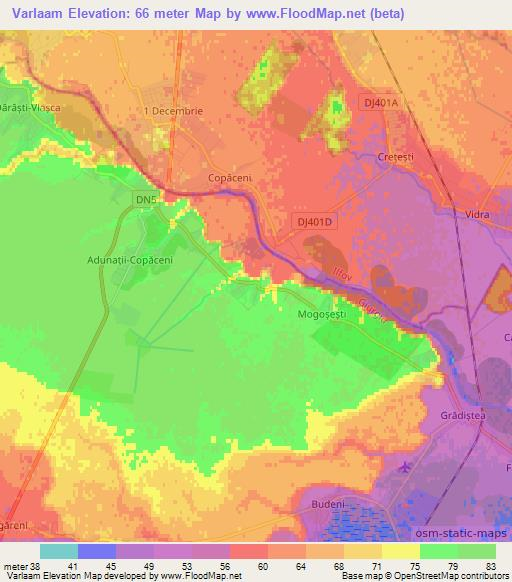 Varlaam,Romania Elevation Map