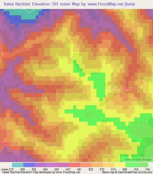 Valea Rachitei,Romania Elevation Map