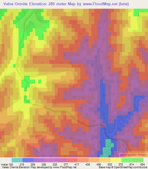 Valea Orevita,Romania Elevation Map