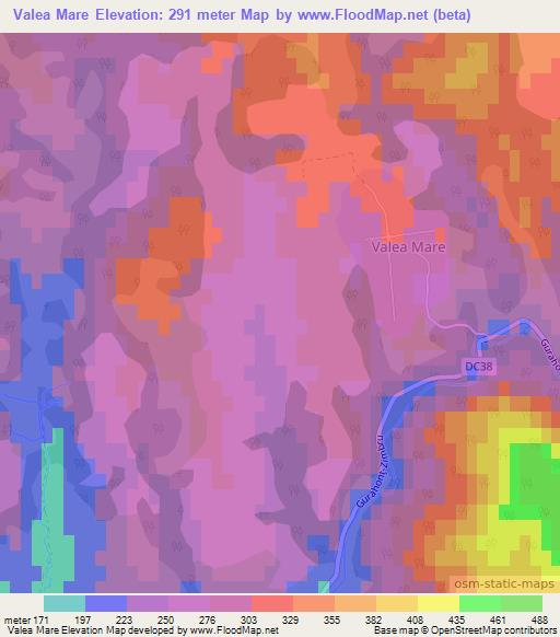 Valea Mare,Romania Elevation Map