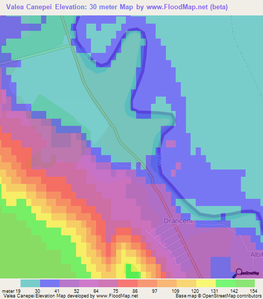 Valea Canepei,Romania Elevation Map