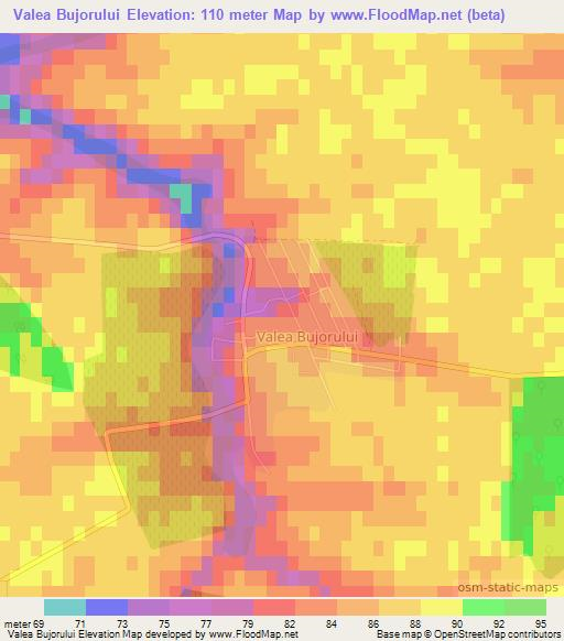 Valea Bujorului,Romania Elevation Map