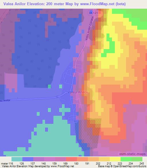 Valea Anilor,Romania Elevation Map