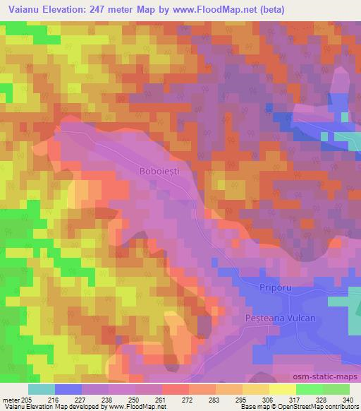 Vaianu,Romania Elevation Map