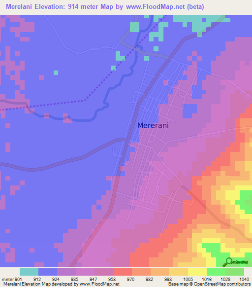 Merelani,Tanzania Elevation Map