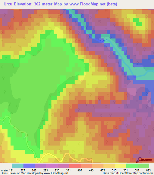 Urcu,Romania Elevation Map