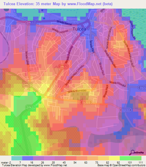 Tulcea,Romania Elevation Map