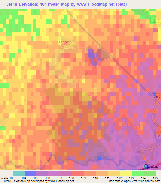 Tufenii,Romania Elevation Map