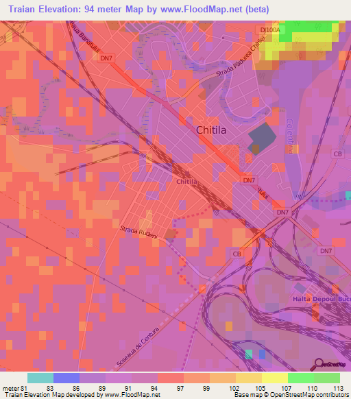 Traian,Romania Elevation Map