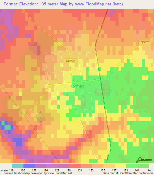 Tormac,Romania Elevation Map