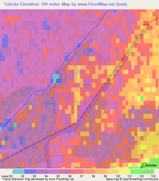 Toboliu,Romania Elevation Map