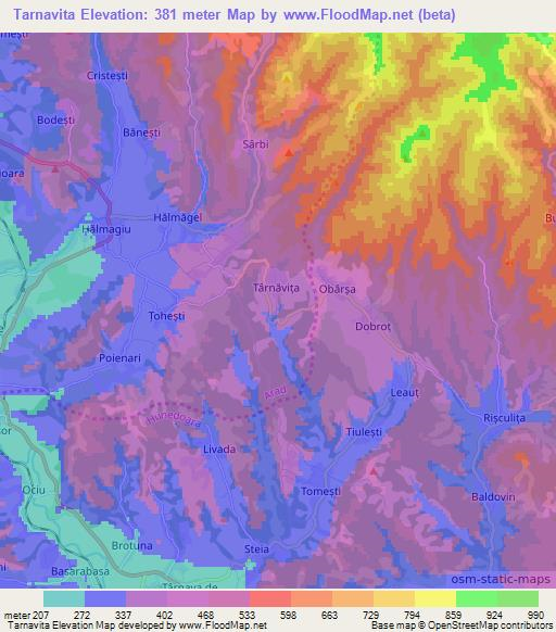 Tarnavita,Romania Elevation Map