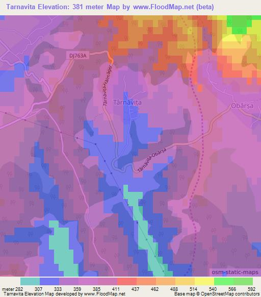 Tarnavita,Romania Elevation Map