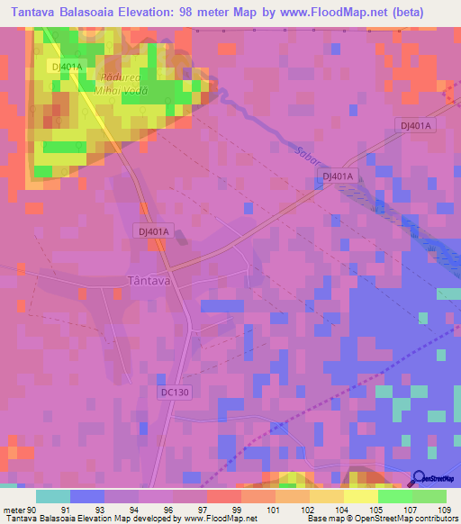 Tantava Balasoaia,Romania Elevation Map