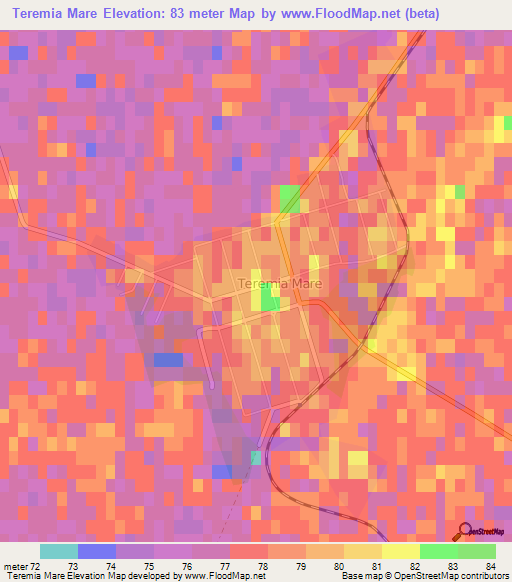 Teremia Mare,Romania Elevation Map