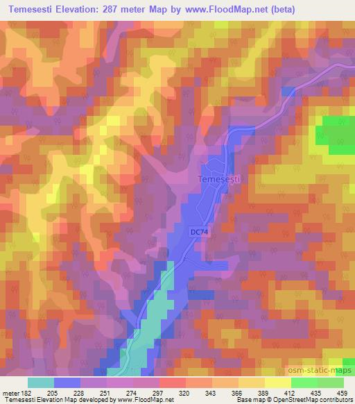 Temesesti,Romania Elevation Map