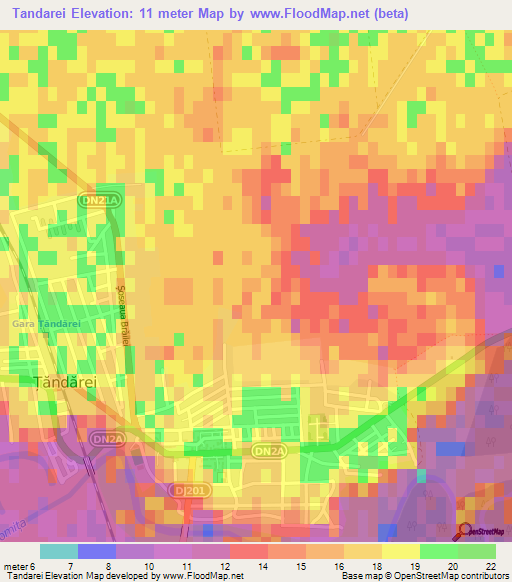 Tandarei,Romania Elevation Map