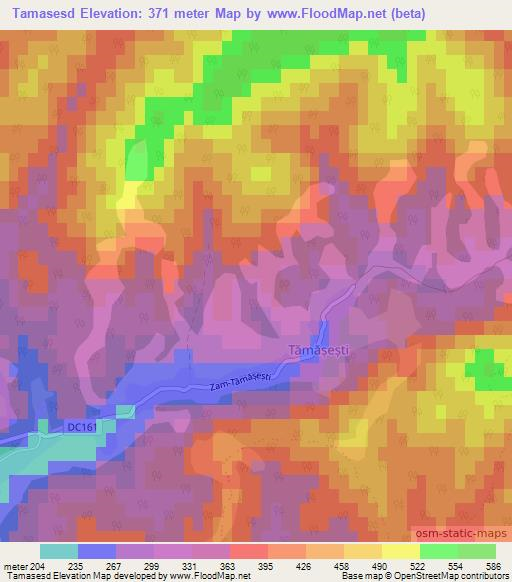 Tamasesd,Romania Elevation Map