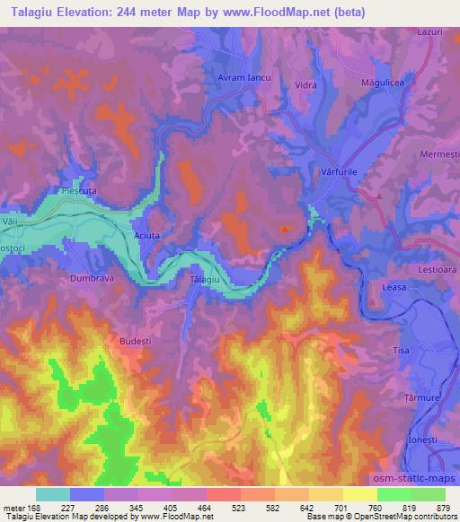 Talagiu,Romania Elevation Map