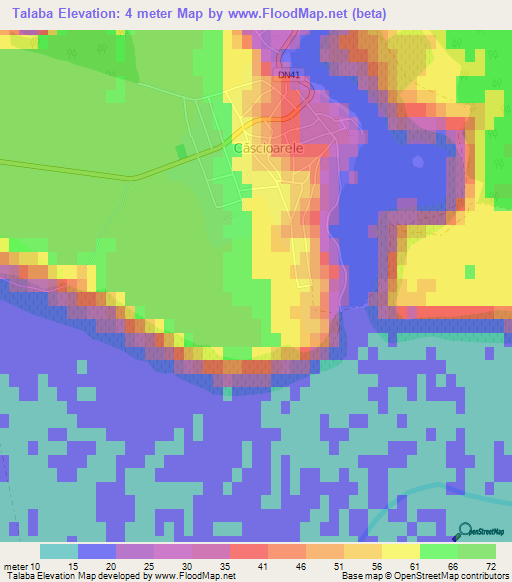 Talaba,Romania Elevation Map