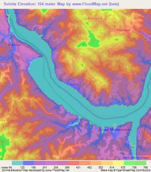 Svinita,Romania Elevation Map