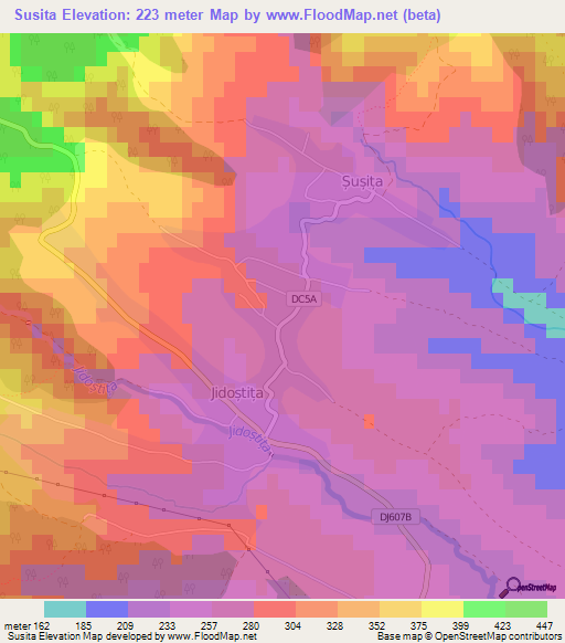 Susita,Romania Elevation Map