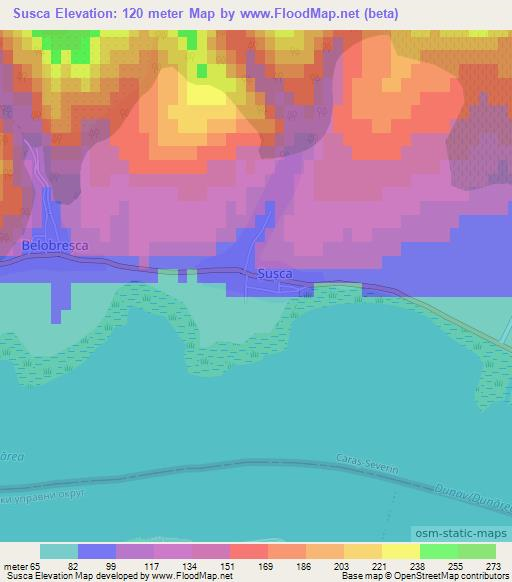 Susca,Romania Elevation Map