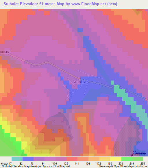 Stuhulet,Romania Elevation Map