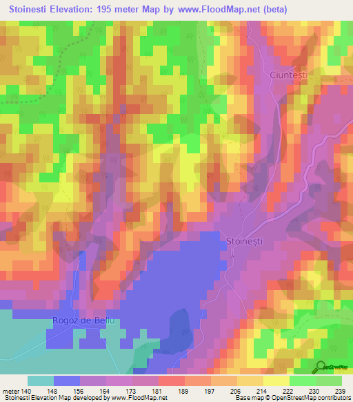 Stoinesti,Romania Elevation Map