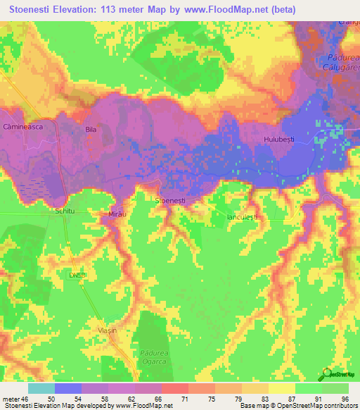 Stoenesti,Romania Elevation Map