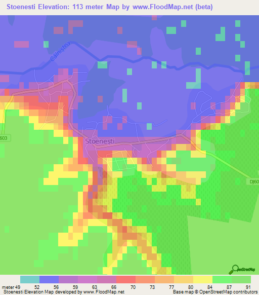 Stoenesti,Romania Elevation Map