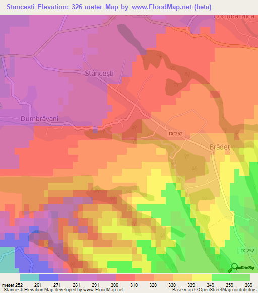 Stancesti,Romania Elevation Map