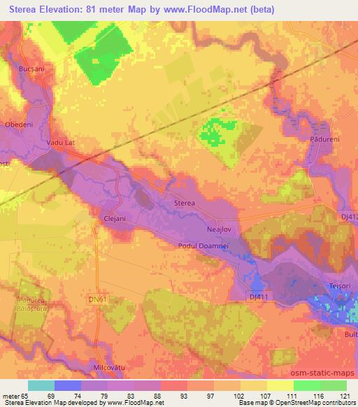 Sterea,Romania Elevation Map