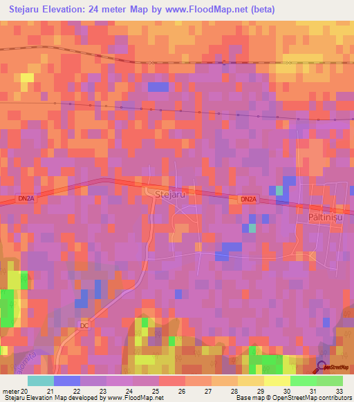 Stejaru,Romania Elevation Map