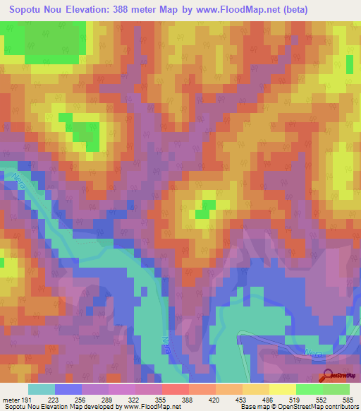 Sopotu Nou,Romania Elevation Map