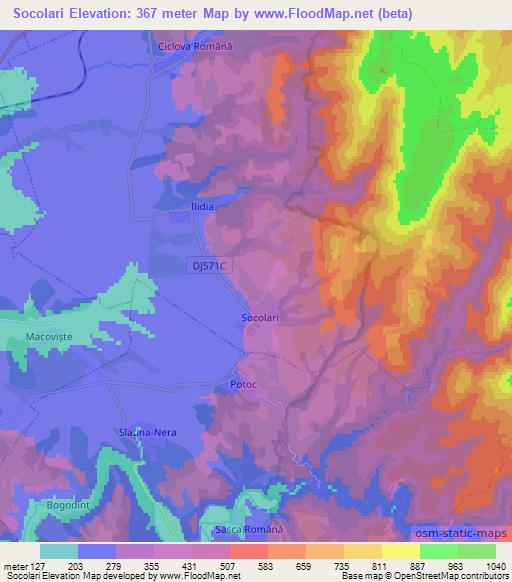 Socolari,Romania Elevation Map