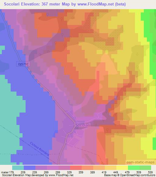 Socolari,Romania Elevation Map