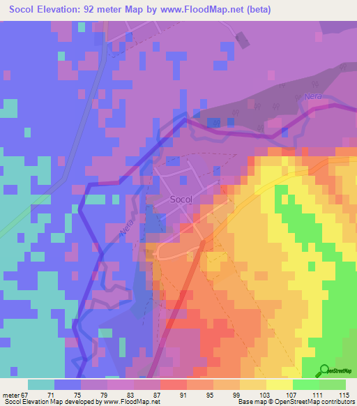 Socol,Romania Elevation Map