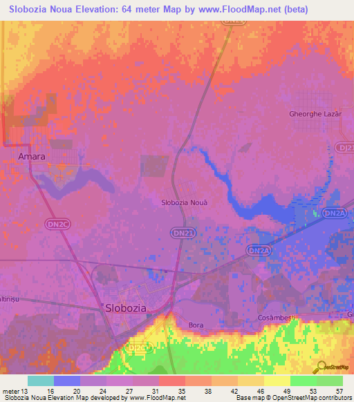 Slobozia Noua,Romania Elevation Map