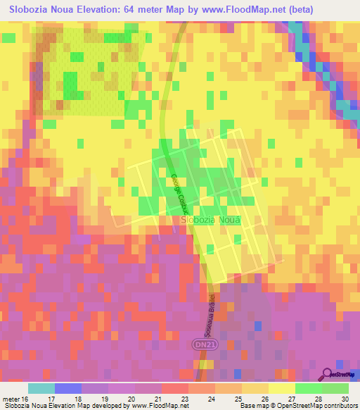 Slobozia Noua,Romania Elevation Map