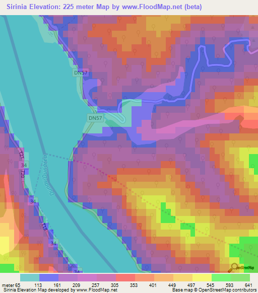 Sirinia,Romania Elevation Map