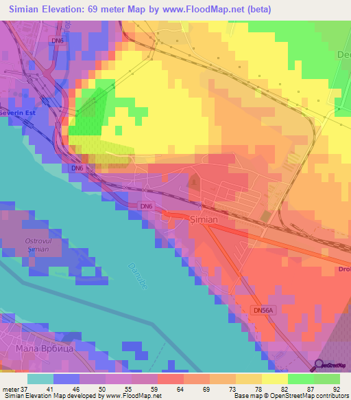 Simian,Romania Elevation Map